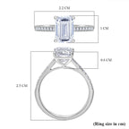 Luxuriant Diamond 950 Platinum IGI Certified Emerald Cut Lab Grown Diamond Ring 3.00 Ct.