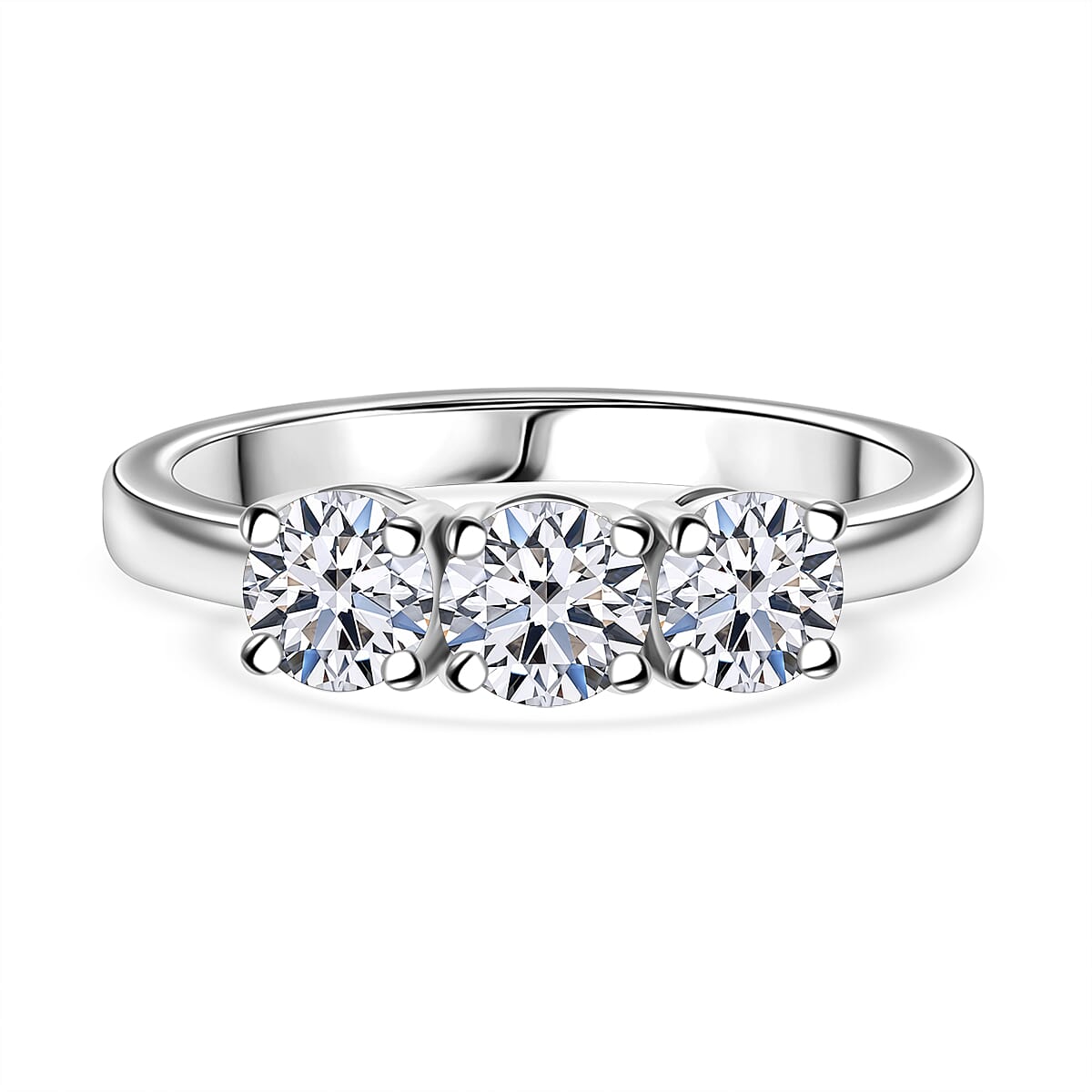 Luxuriant - 950 Platinum SGL Certified Lab Grown Diamond (VS-EF) Trilogy Ring 1.00 Ct.