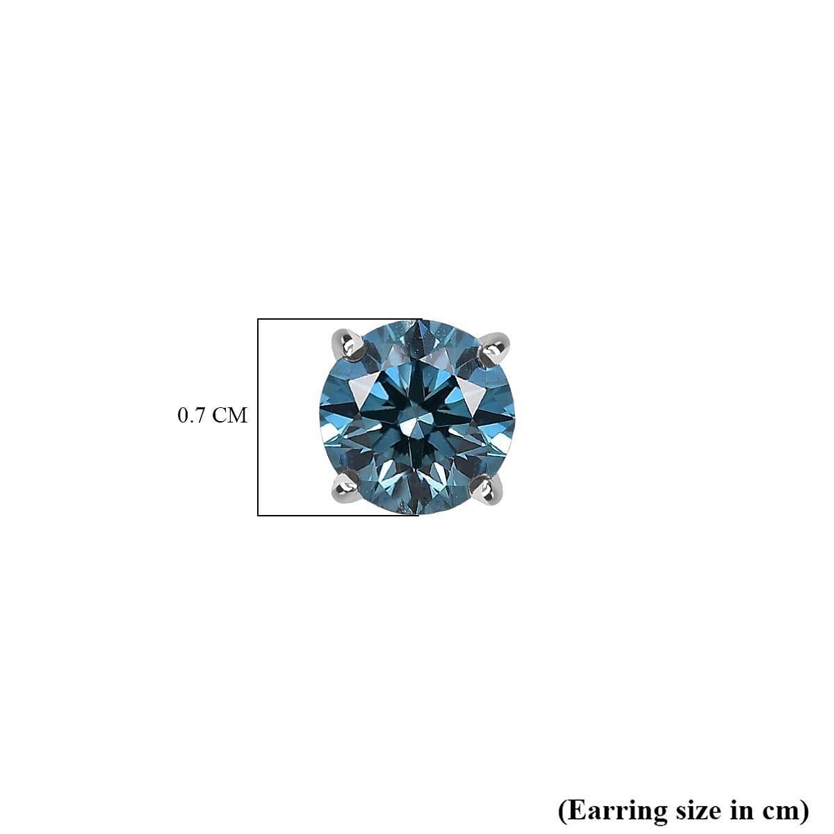 LUXURIANT 950 Platinum SGL Certified Lab Grown VS Blue Diamond Solitaire Studs With Screw Back Earring 1 Ct. 8020445 6