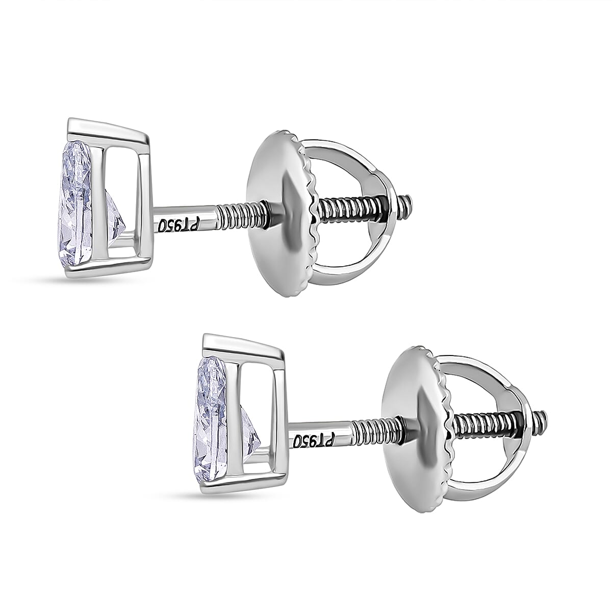 LUXURIANT 950 Platinum SGL Certified Pear Cut Lab Grown Diamond Stud Earrings 8114428 3