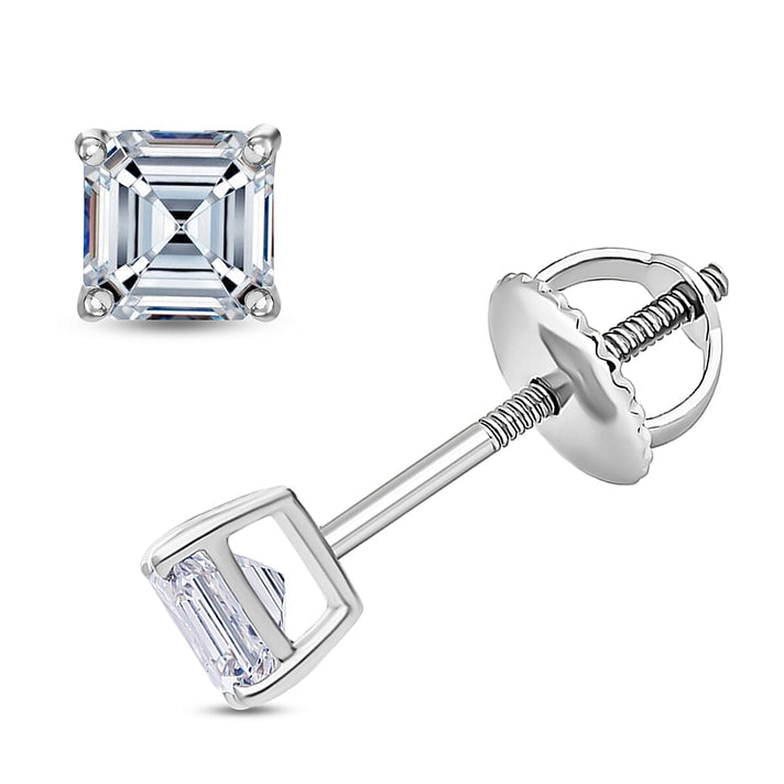 LUXURIANT 950 Platinum SGL Certified (VS/E-F) Asscher Cut  Lab Grown Diamond Earring 0.54 Ct. 8133110 1
