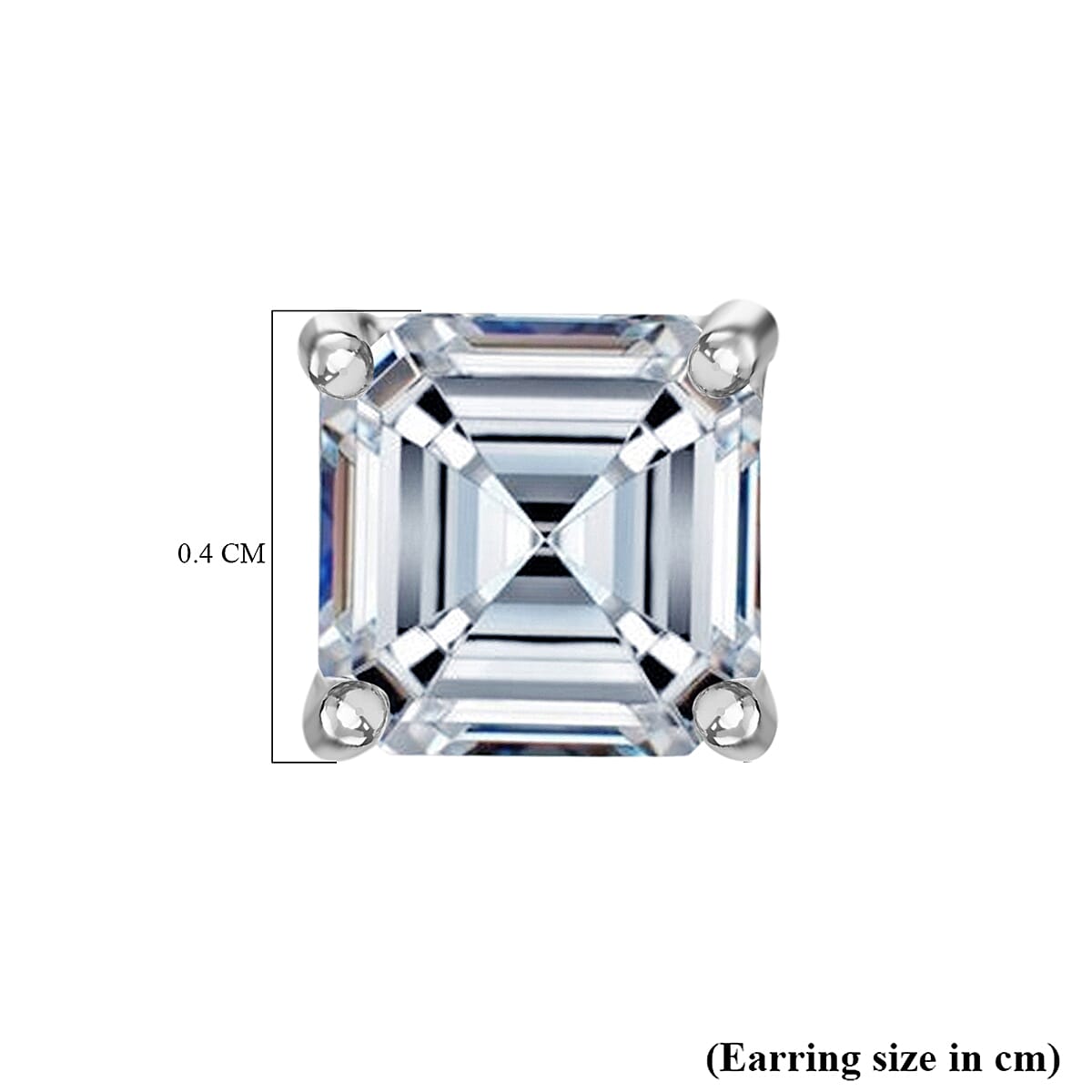 LUXURIANT 950 Platinum SGL Certified (VS/E-F) Asscher Cut  Lab Grown Diamond Earring 0.54 Ct. V32622420 4