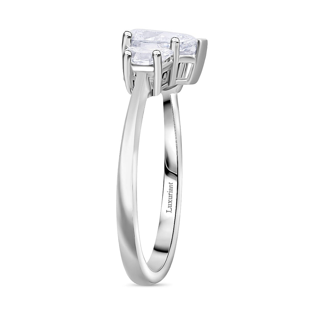 Luxuriant 950 Platinum SGL Certified Lab Grown Diamond (VS) 3 Stone Ring 1.50 Ct, Platinum Wt. 4.15 Gms.