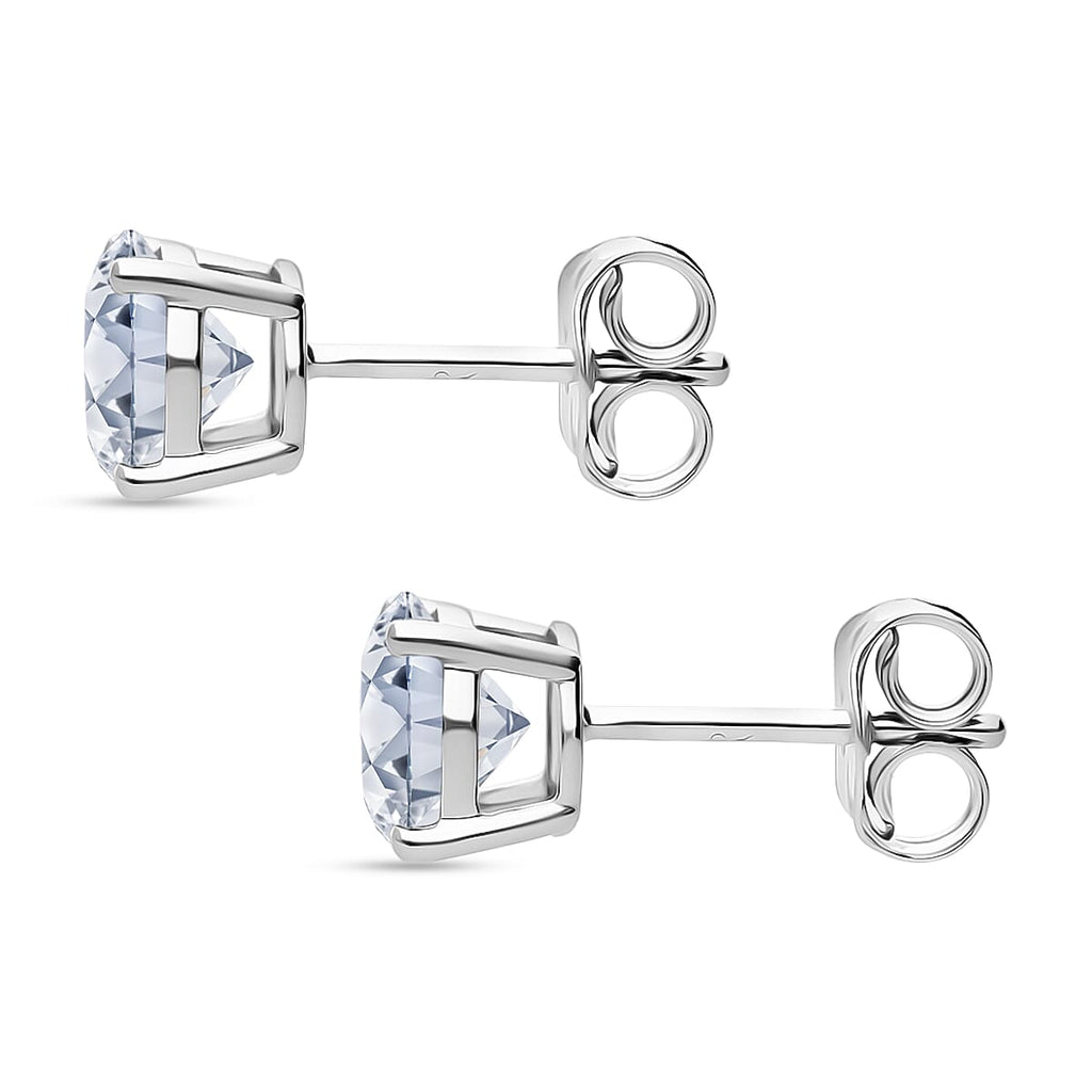 Luxuriant 9K White Gold SGL Certified (SI-GH) Round Brilliant Cut Lab Grown Diamond Stud Push Back Earrings 2.01 Ct.