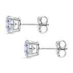 Luxuriant 9K White Gold SGL Certified (SI-GH) Round Brilliant Cut Lab Grown Diamond Stud Push Back Earrings 2.01 Ct.