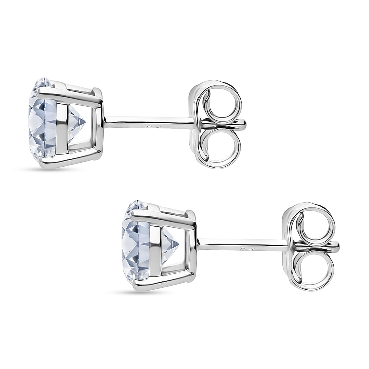 LUXURIANT 9K White Gold SGL Certiffied (SI/G-H) Round Brilliant Cut Lab Grown Diamond Stud Push Back Earrings 2.01 Ct. 8061640 4