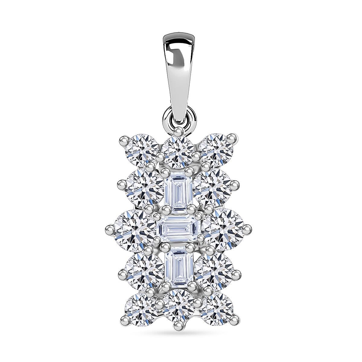 LUXURIANT 9K White Gold SGL Certified Lab Grown Diamond (VS-G/H) Cluster Boat Pendant 1 Ct. 8062958 0