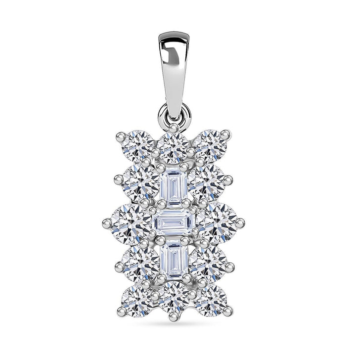 LUXURIANT 9K White Gold SGL Certified Lab Grown Diamond (VS-G/H) Cluster Boat Pendant 1 Ct. 8062958 1