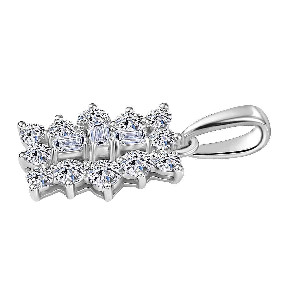 LUXURIANT 9K White Gold SGL Certified Lab Grown Diamond (VS-G/H) Cluster Boat Pendant 1 Ct. 8062958 4