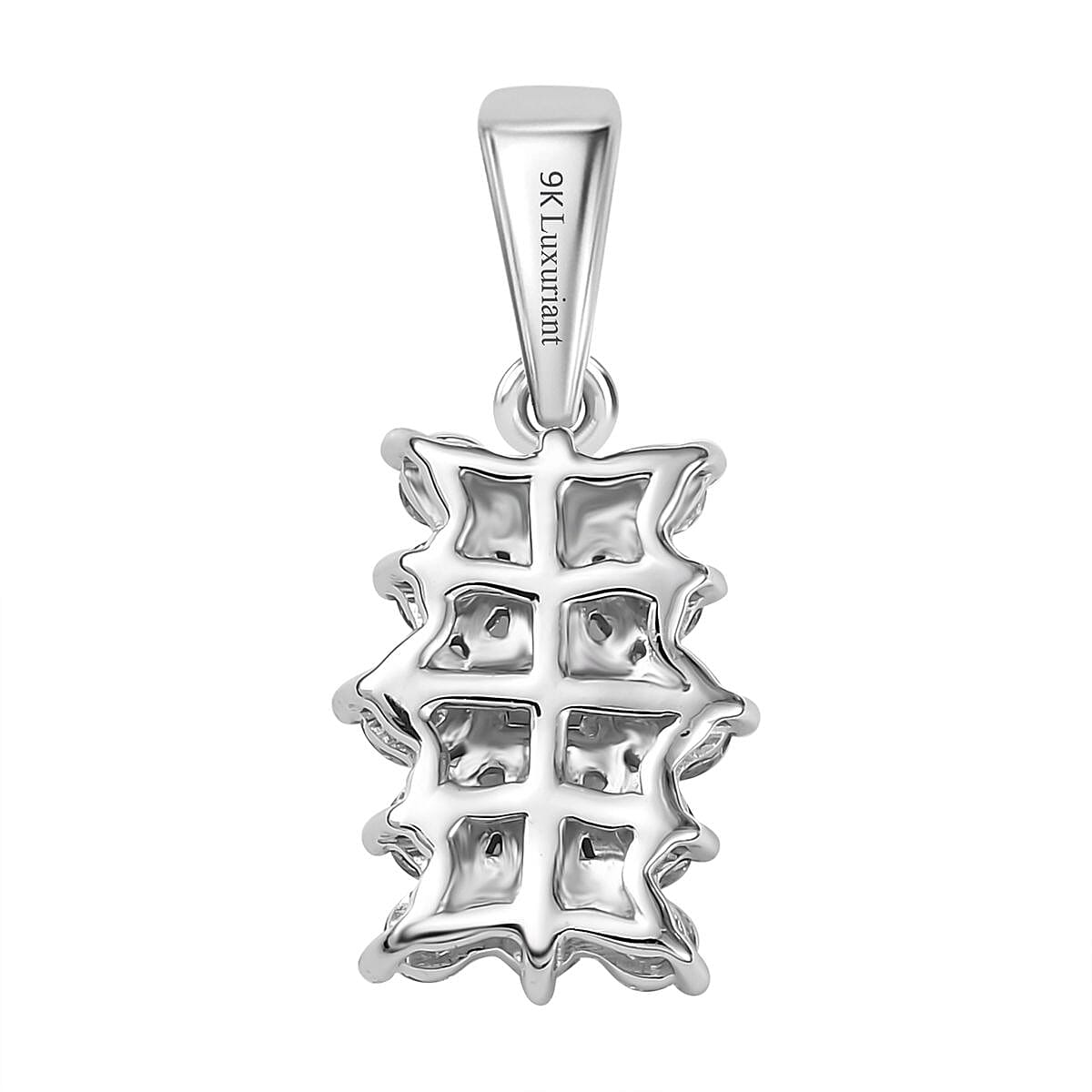 LUXURIANT 9K White Gold SGL Certified Lab Grown Diamond (VS-G/H) Cluster Boat Pendant 1 Ct. 8062958 5