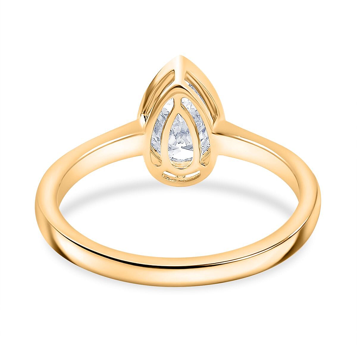 LUXURIANT 9K Yellow Gold IGI Certified (VS-E/F) Pear Cut Lab Grown Diamond Solitaire Ring 1.05 Ct. 8094975 4