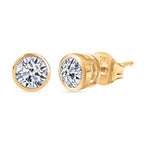 Luxuriant Diamond 9K Yellow Gold SGL Certified Lab Grown Diamond SI-G-H Solitaire Stud Push Post Earring 1.00 Ct.