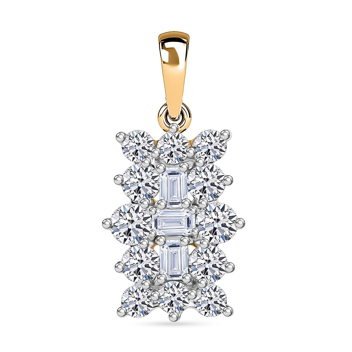 LUXURIANT 9K Yellow Gold SGL Certified Lab Grown Diamond (VS-G/H) Cluster Boat Pendant 1 Ct. 8062939 0