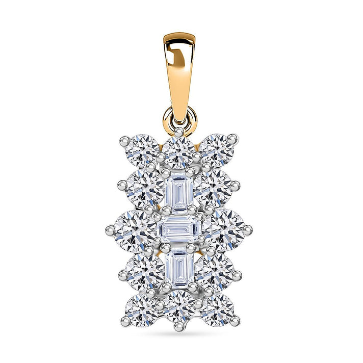 LUXURIANT 9K Yellow Gold SGL Certified Lab Grown Diamond (VS-G/H) Cluster Boat Pendant 1 Ct. 8062939 1