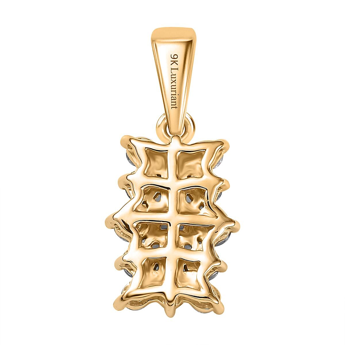 LUXURIANT 9K Yellow Gold SGL Certified Lab Grown Diamond (VS-G/H) Cluster Boat Pendant 1 Ct. 8062939 5