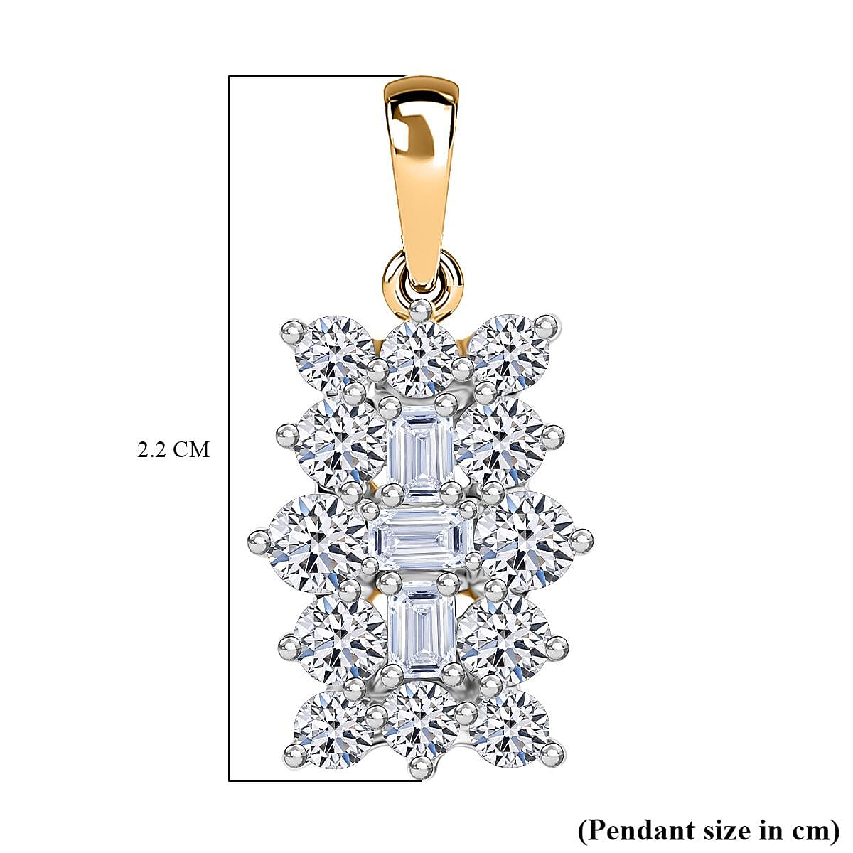 LUXURIANT 9K Yellow Gold SGL Certified Lab Grown Diamond (VS-G/H) Cluster Boat Pendant 1 Ct. 8062939 6