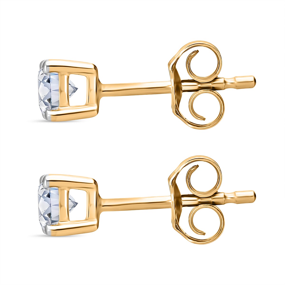 LUXURIANT 0.50 Ct. Lab Grown Diamond Solitaire Stud Earring in 9K Yellow Gold SGL Certified (VS-EF) 8161888 3