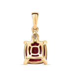 African Ruby, Lab Grown Diamond Solitaire Pendant in 18K YG VermeilSterling Silver  6.100  Ct.