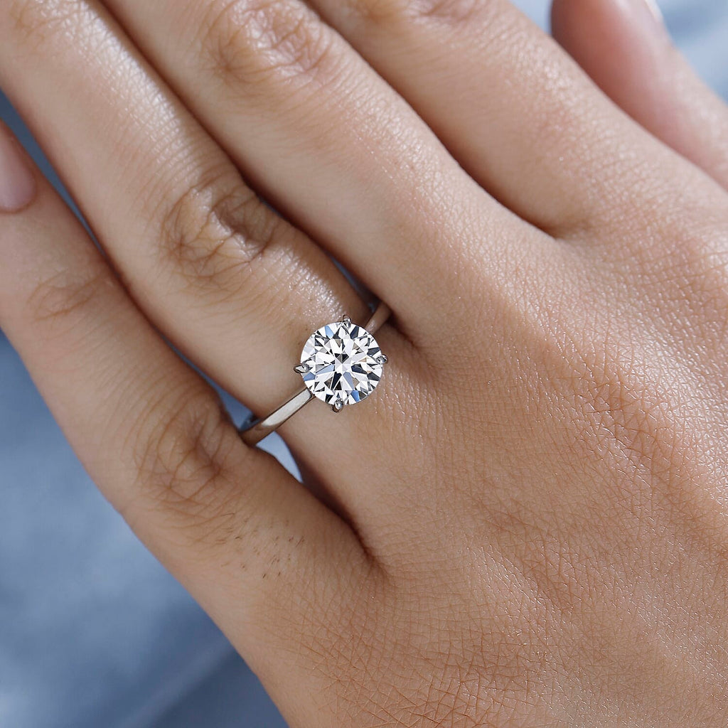 Luxuriant 950 Platinum SGL Certified Lab Grown Diamond (VS-EF) Solitaire Ring 2.03 Ct, Platinum Wt. 4.82 Gms.