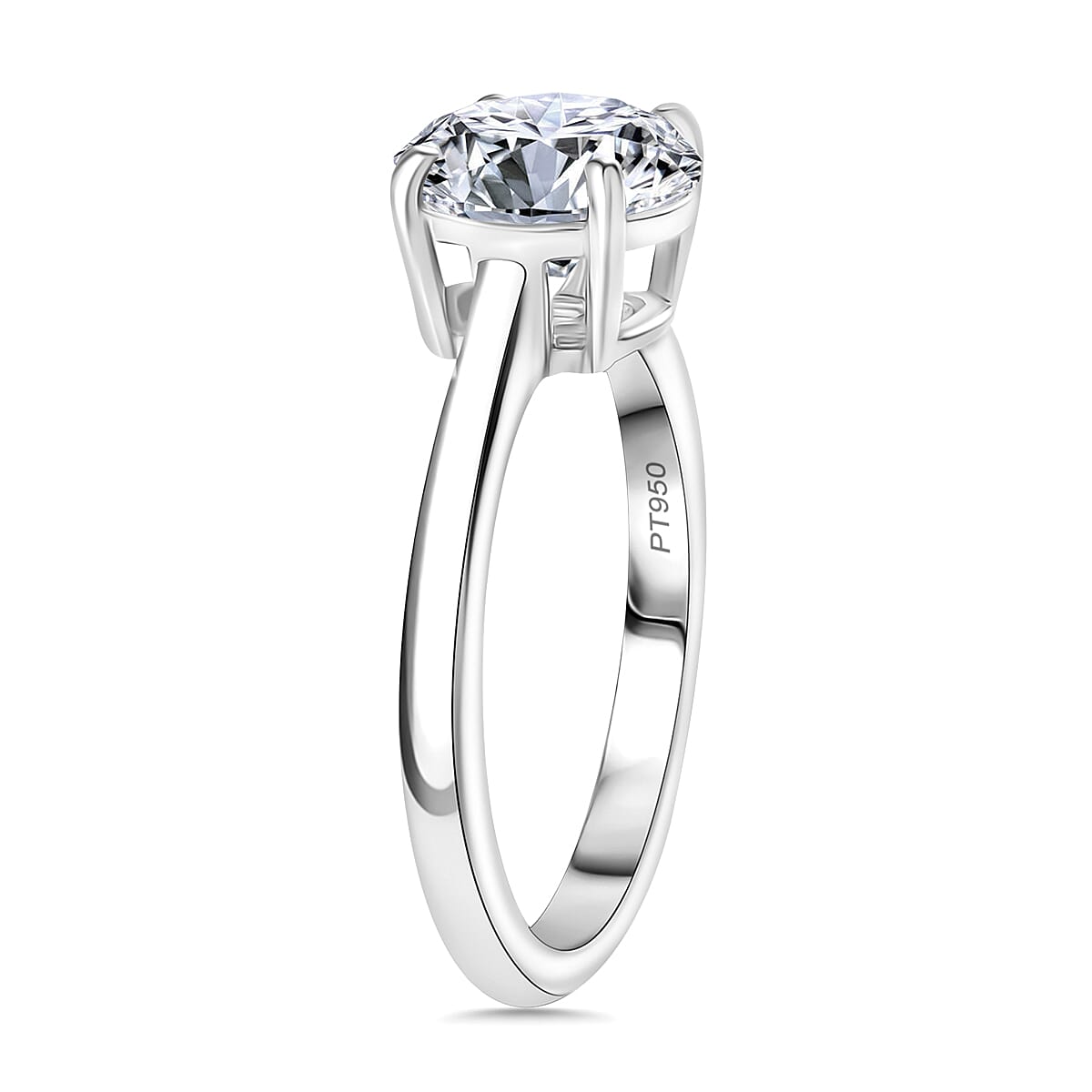 LUXURIANT 2 Ct. Lab Grown Diamond Solitaire Ring in 950 Platinum, SGL Certified 7957896 4