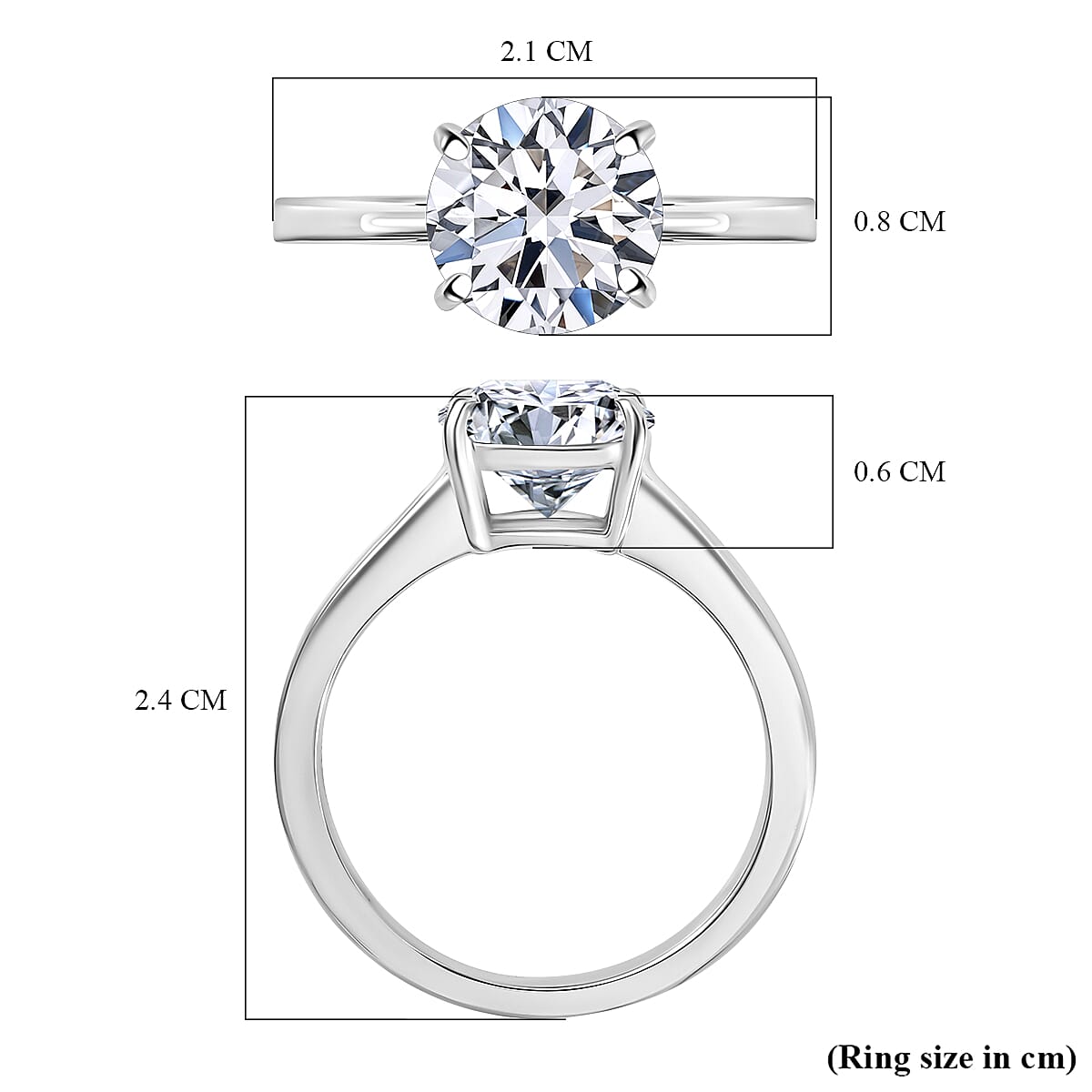 LUXURIANT 2 Ct. Lab Grown Diamond Solitaire Ring in 950 Platinum, SGL Certified 7957896 6