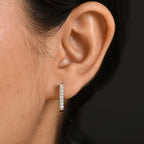 Luxuriant Diamond -Lab Grown Diamond (SI-GH) J Half Hoop Earring in 18K Vermeil Yellow Gold Plated Sterling Silver 0.50 Cts