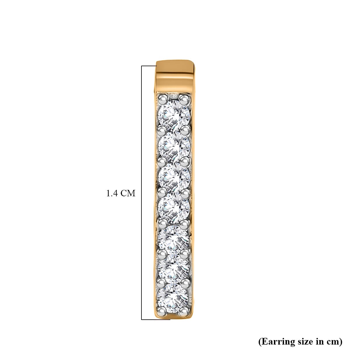 LUXURIANT 0.50 Ct Lab Grown Diamond (SI-GH) J Half Hoop Earring in 18K Vermeil Yellow Gold Plated Sterling Silver 8163426 4