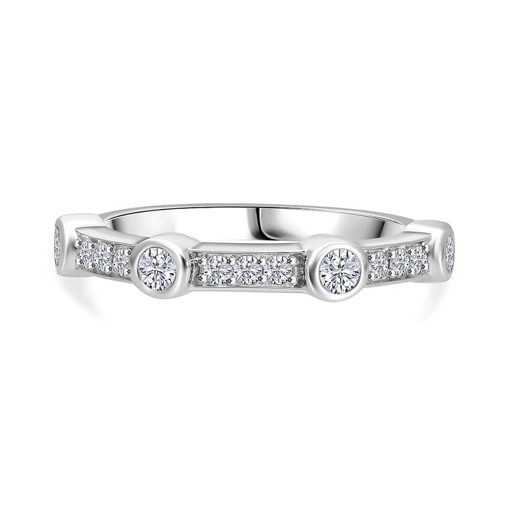 LUXURIANT Lab Grown Diamond Ring in Platinum Overlay Sterling Silver 0.49 Ct. 8040428 1