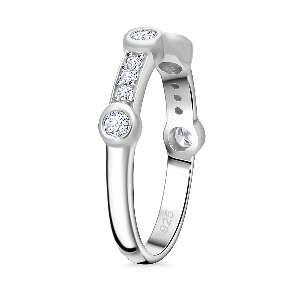 LUXURIANT Lab Grown Diamond Ring in Platinum Overlay Sterling Silver 0.49 Ct. 8040428 2