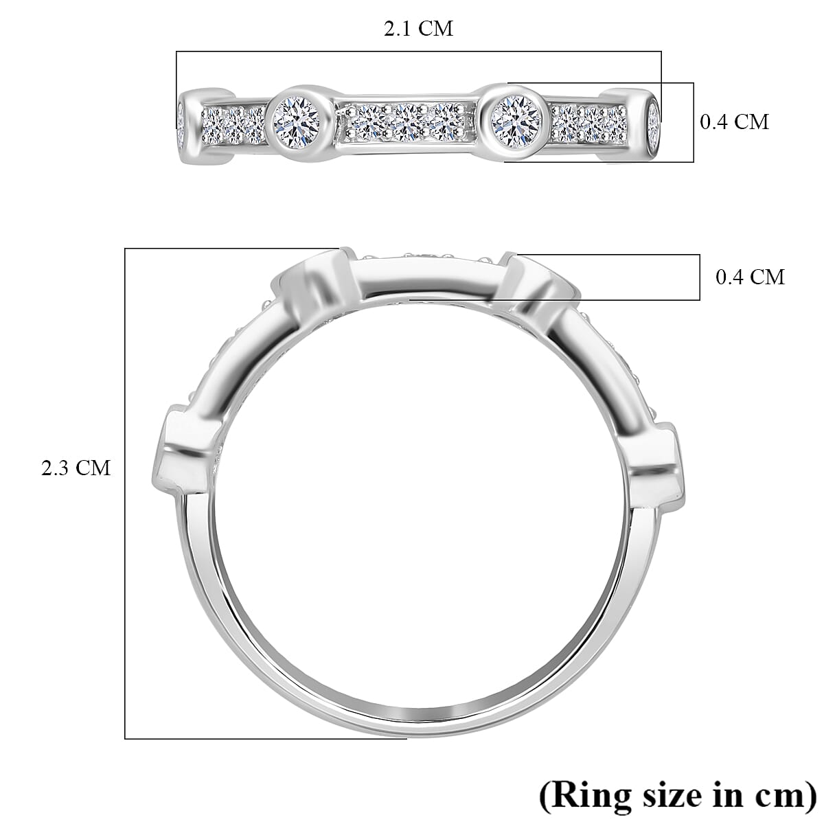 LUXURIANT Lab Grown Diamond Ring in Platinum Overlay Sterling Silver 0.49 Ct. 8040428 4