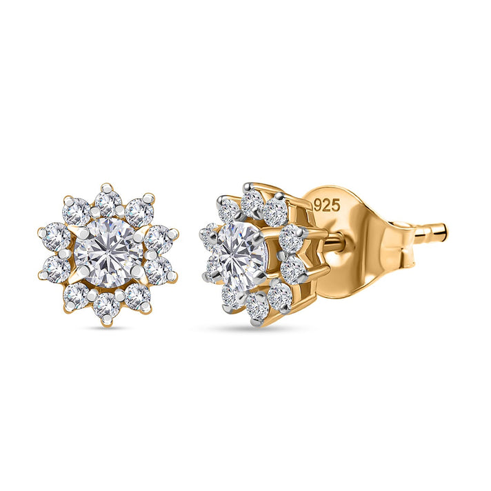 LUXURIANT Lab Grown Diamond (SI G/H) Earring with Push Back in 18K Vermeil Yellow Gold Plated Sterling Silver 0.50 Ct. 8057452 1