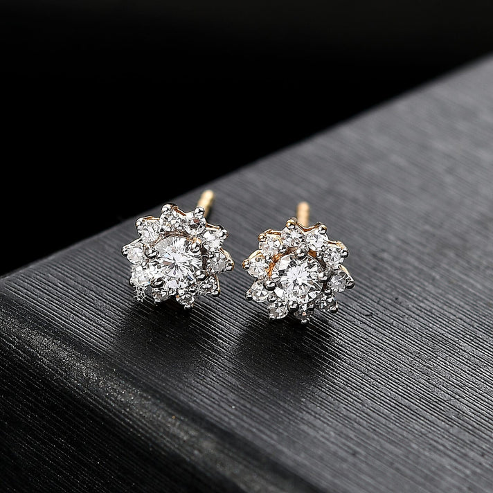 LUXURIANT Lab Grown Diamond (SI G/H) Earring with Push Back in 18K Vermeil Yellow Gold Plated Sterling Silver 0.50 Ct. 8057452 2