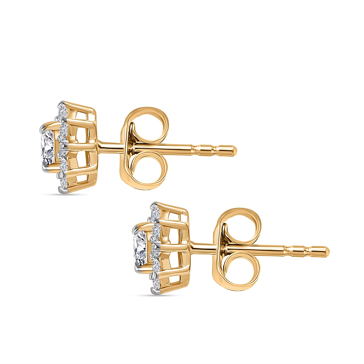 LUXURIANT Lab Grown Diamond (SI G/H) Earring with Push Back in 18K Vermeil Yellow Gold Plated Sterling Silver 0.50 Ct. 8057452 4