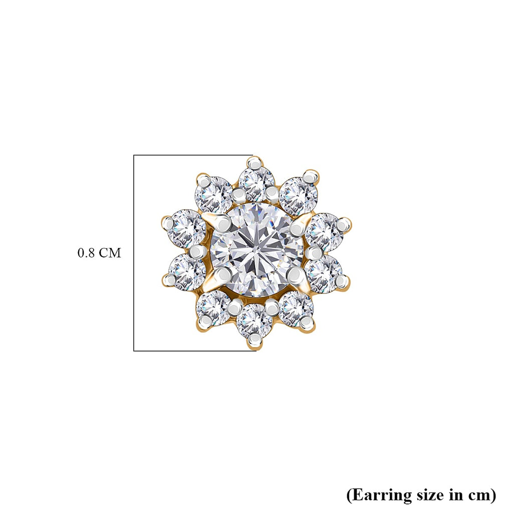 Luxuriant Lab Grown Diamond (SI-GH) Earring with Push Back in 18K Vermeil Yellow Gold Plated Sterling Silver 0.50 Ct.