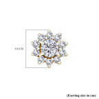 Luxuriant Lab Grown Diamond (SI-GH) Earring with Push Back in 18K Vermeil Yellow Gold Plated Sterling Silver 0.50 Ct.