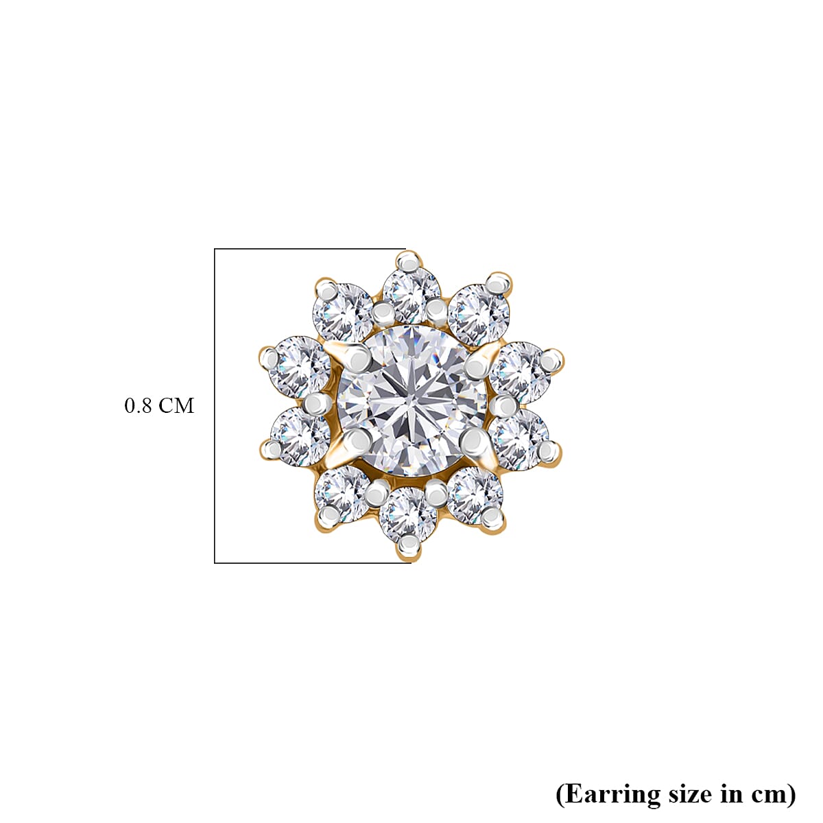 LUXURIANT Lab Grown Diamond (SI G/H) Earring with Push Back in 18K Vermeil Yellow Gold Plated Sterling Silver 0.50 Ct. 8057452 5