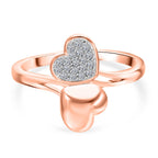 Luxuriant Diamond Lab Grown Diamond (SI-G-H) Ring in Vermeil Rose Gold Plated & Rhodium Overlay Sterling Silver 0.15 Ct.