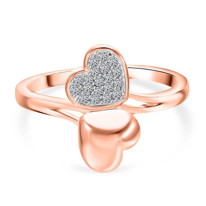 0.16.Ct Luxuriant Diamond Lab Grown Diamond (SI-G-H) Ring in Vermeil Rose Gold Plated &amp; Rhodium Over 8055677 1