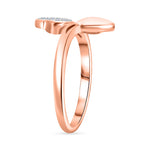 Luxuriant Diamond Lab Grown Diamond (SI-G-H) Ring in Vermeil Rose Gold Plated & Rhodium Overlay Sterling Silver 0.15 Ct.