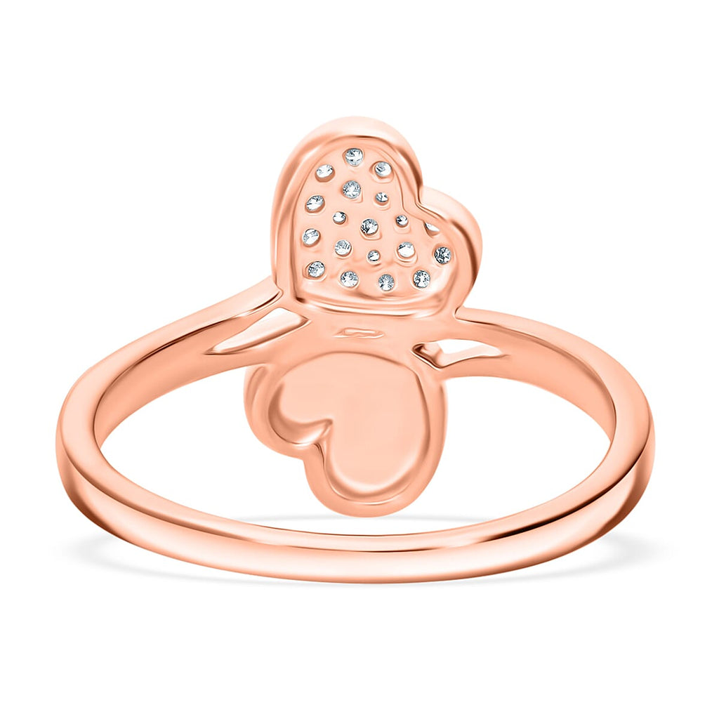 Luxuriant Diamond Lab Grown Diamond (SI-G-H) Ring in Vermeil Rose Gold Plated & Rhodium Overlay Sterling Silver 0.15 Ct.