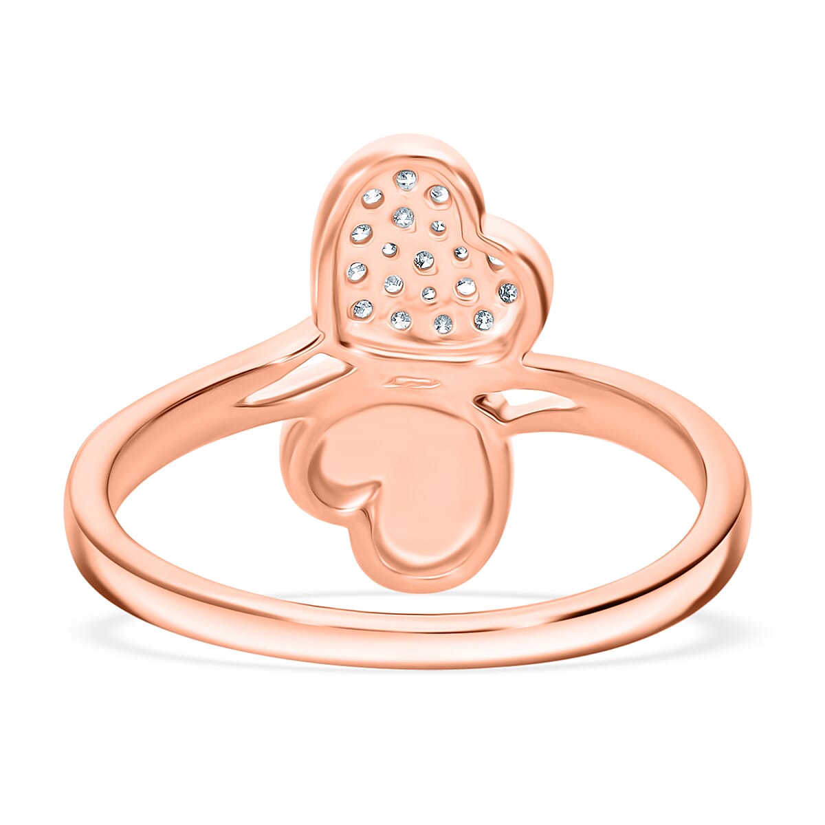 0.16 ct. Luxuriant Diamond Lab Diamond (SI-G-H) Ring in Vermeil Rose Gold Plated &amp; Rhodium Overlay Sterling Silver V32521404 4