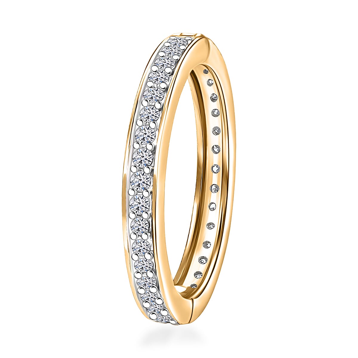 LUXURIANT Lab Grown Diamond (SI-GH) Openable Eternity Band Ring in 18K Vermeil Yellow Gold Over Sterling Silver 8227024 4