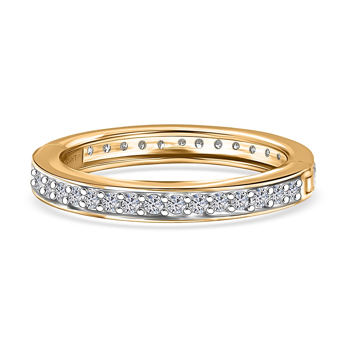 LUXURIANT Lab Grown Diamond (SI-GH) Openable Eternity Band Ring in 18K Vermeil Yellow Gold Over Sterling Silver 8227024 5