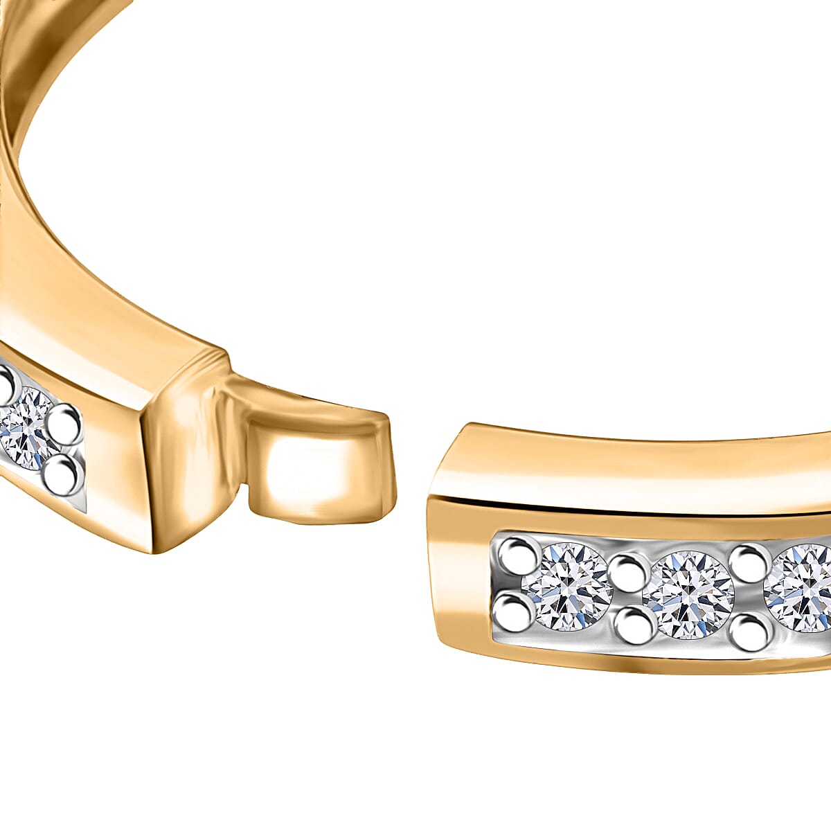 LUXURIANT Lab Grown Diamond (SI-GH) Openable Eternity Band Ring in 18K Vermeil Yellow Gold Over Sterling Silver 8227024 7