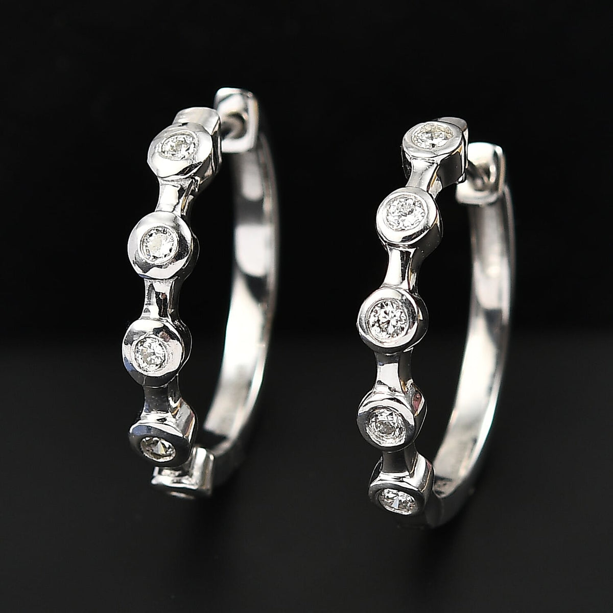 LUXURIANT Lab Grown Diamond (SI-GH) Full Hoop Earring in Rhodium Overlay Sterling Silver 0.33 Cts 8164758 4