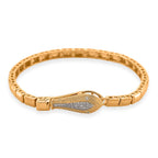 Luxuriant Lab Grown Diamond (SI-GH) Tennis Bracelet (Size 7.5) in 18K Vermeil Yellow Gold Plated Sterling Silver , Silver Wt. 14.14 Gms.