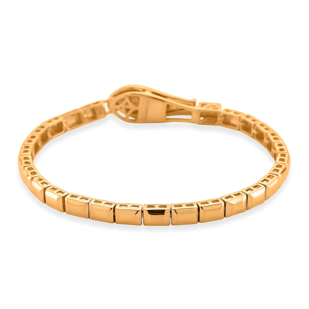 Luxuriant Lab Grown Diamond (SI-GH) Tennis Bracelet (Size 7.5) in 18K Vermeil Yellow Gold Plated Sterling Silver , Silver Wt. 14.14 Gms.