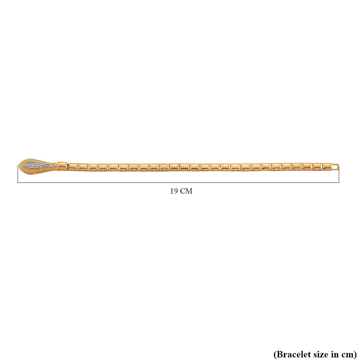 LUXURIANT Lab Grown Diamond Serpentine Bracelet (Size 7.5) in 18K Vermeil Yellow Gold Over Sterling Silver (SI-GH) V32529440 6