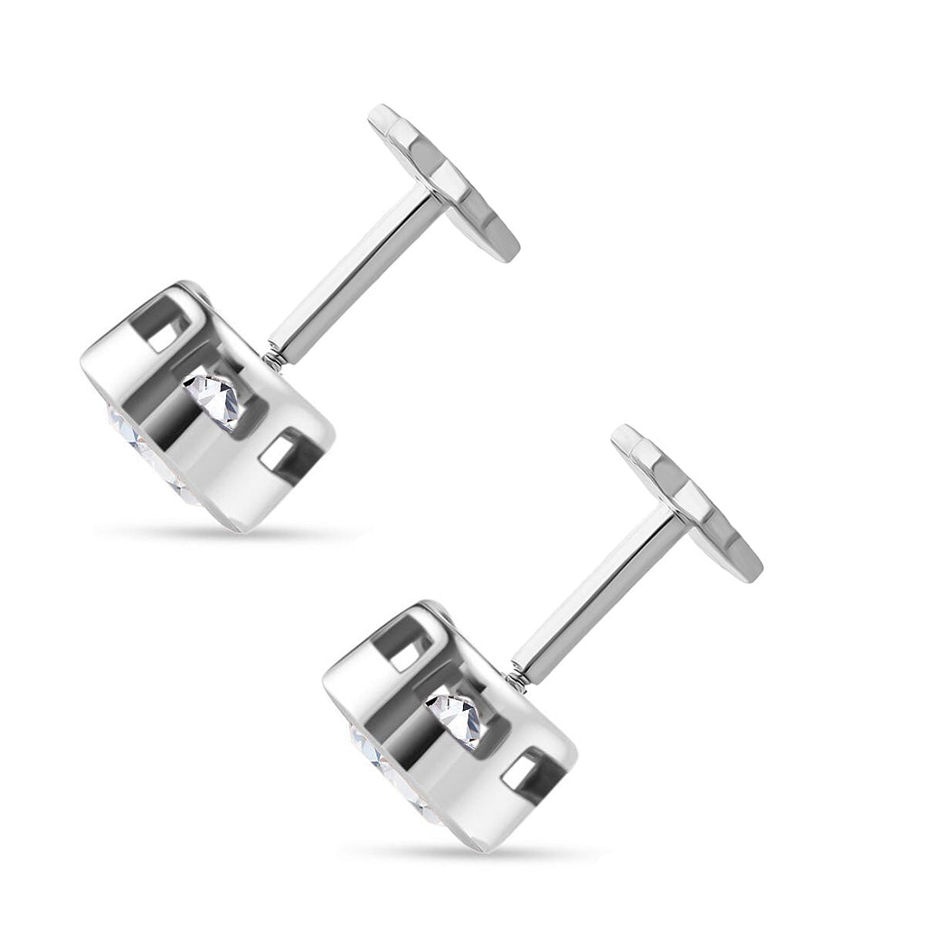 Luxuriant Lab Grown Diamond Earring in Rhodium Overlay Sterling Silver 0.20 Ct.