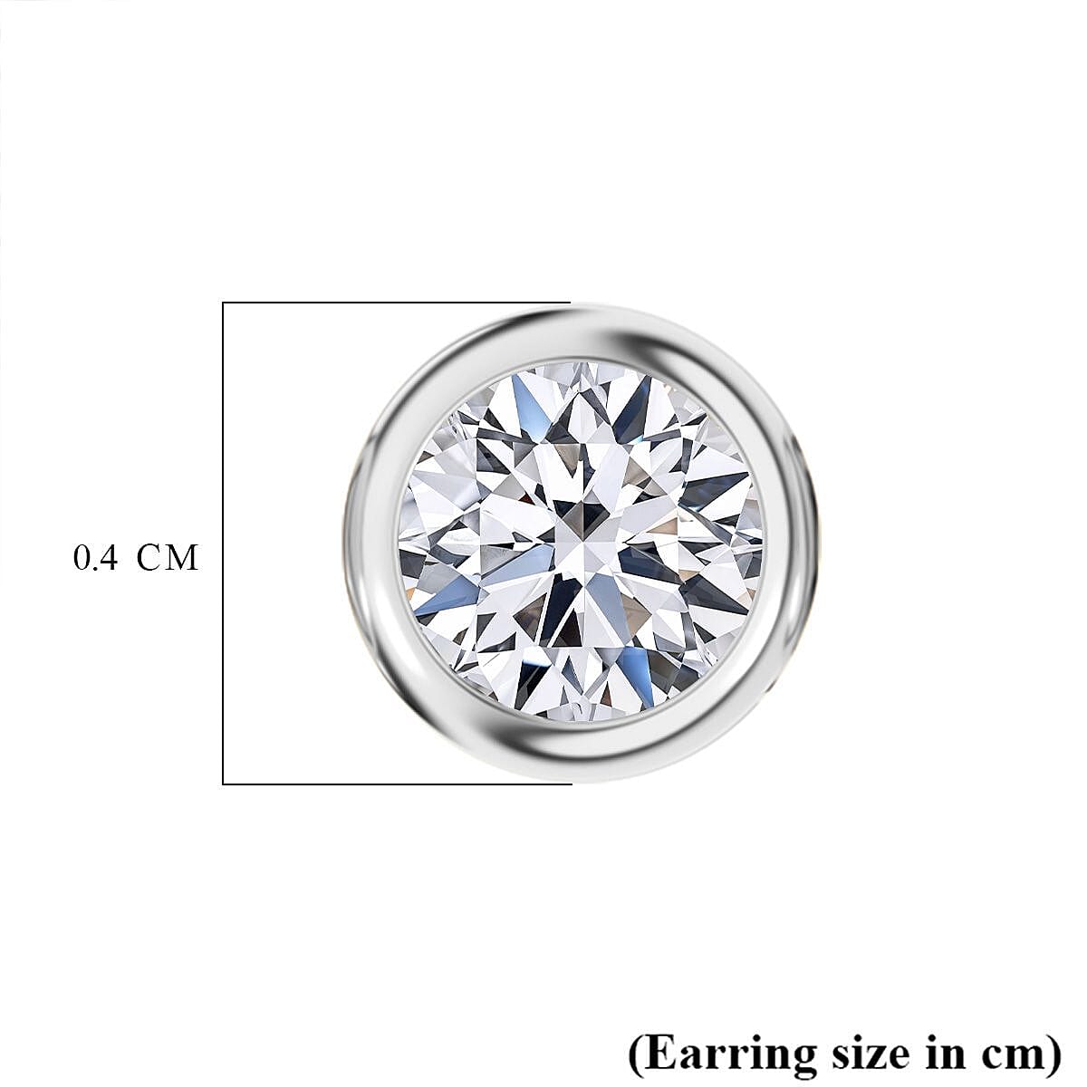 LUXURIANT Lab Grown Diamond Stud Earrings in Rhodium Sterling Silver 8357193 6